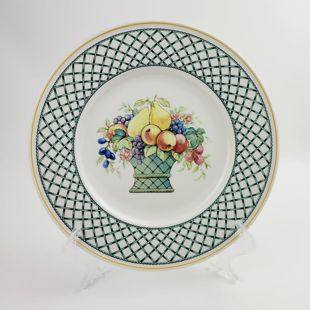 Villeroy & Boch Basket Dinner Plate Fruit Basket Center Green Lattice Germany
